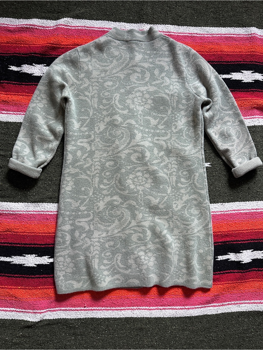 Gray Embroidered Button-Front Cardigan - Picture 4 of 4